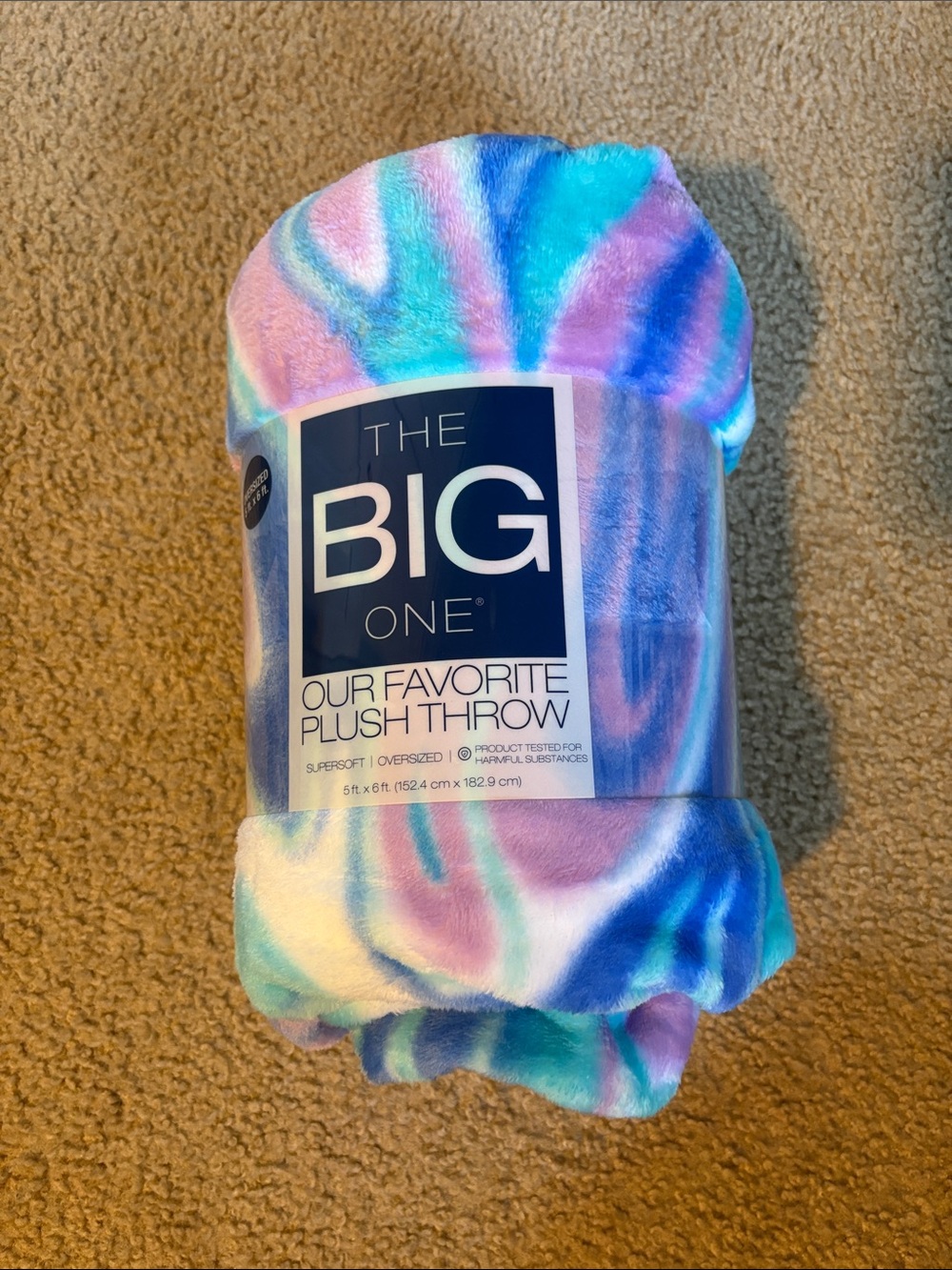 The Big One Plush Throw - Blue, Lavender, Pink, Aqua